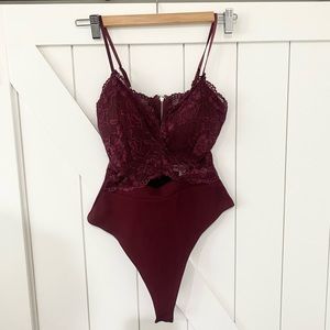 Maroon Fashion Nova Bodysuit